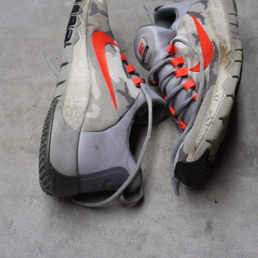 Nike Mens 12 Running Shoes Grey Free Trainer 5.0‎ Camo Accent Cushioned Athletic